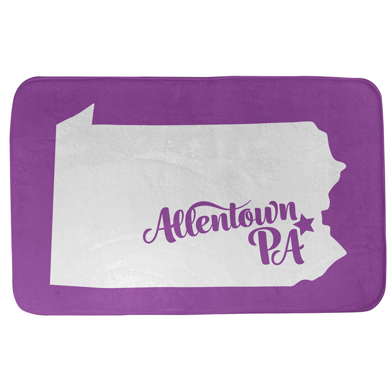 Tapis pour salle de bain allentown pennsylvanie, l 21 po x L 34 po, Violet, Allentown, Pennsylvanie