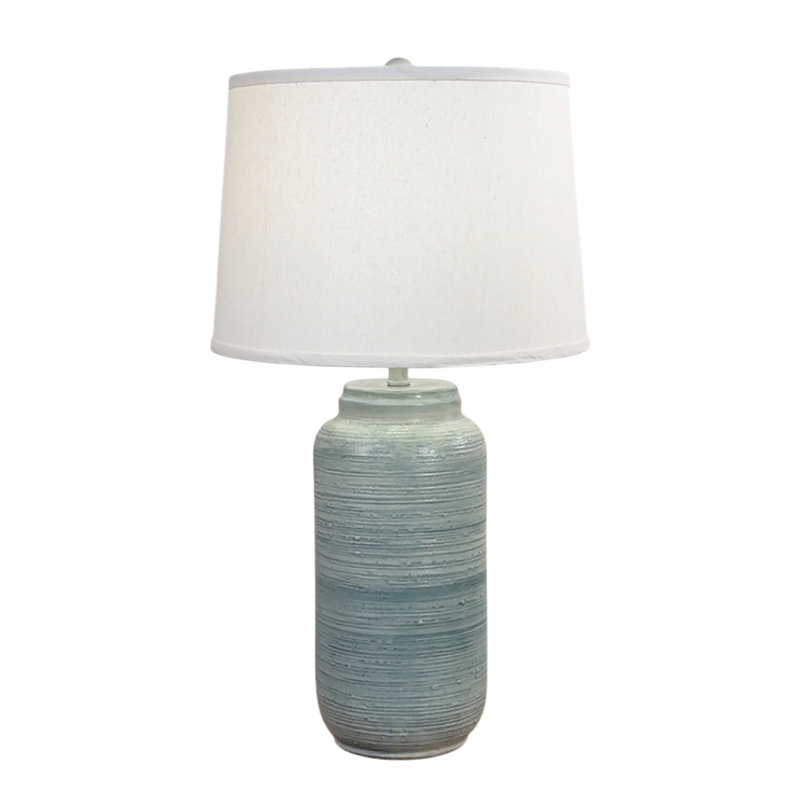 Cottage/Slate Glaze Large Ginger Jar Table Lamp, Green, 29.5" H x 16" W x 16" D, Beige