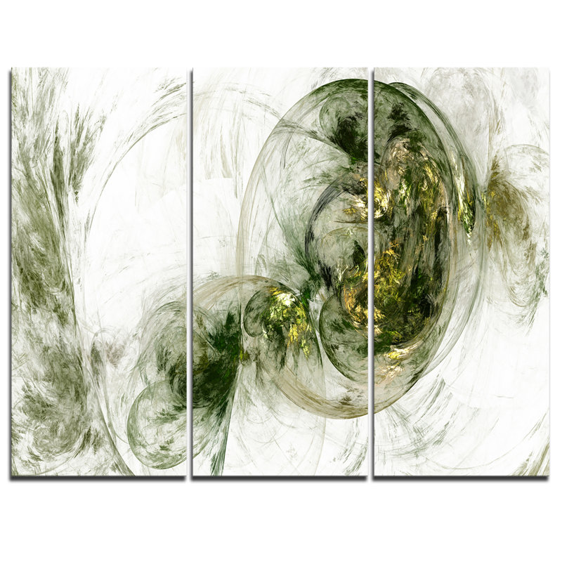 Couleur fumée vert-3 pièces, ensemble de 3 impressions sur toiles tendues
