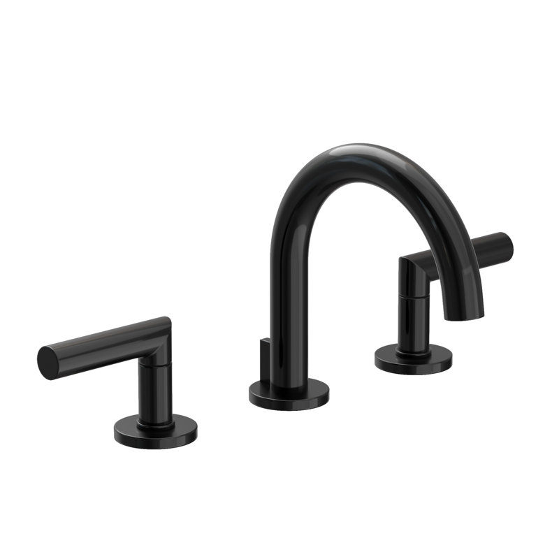 Pavani Widespread Bathroom Faucet with Drain Assembly, Gloss Black
