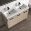 Meuble-lavabo double 48 po avec plateau en résine Lunea-627458509