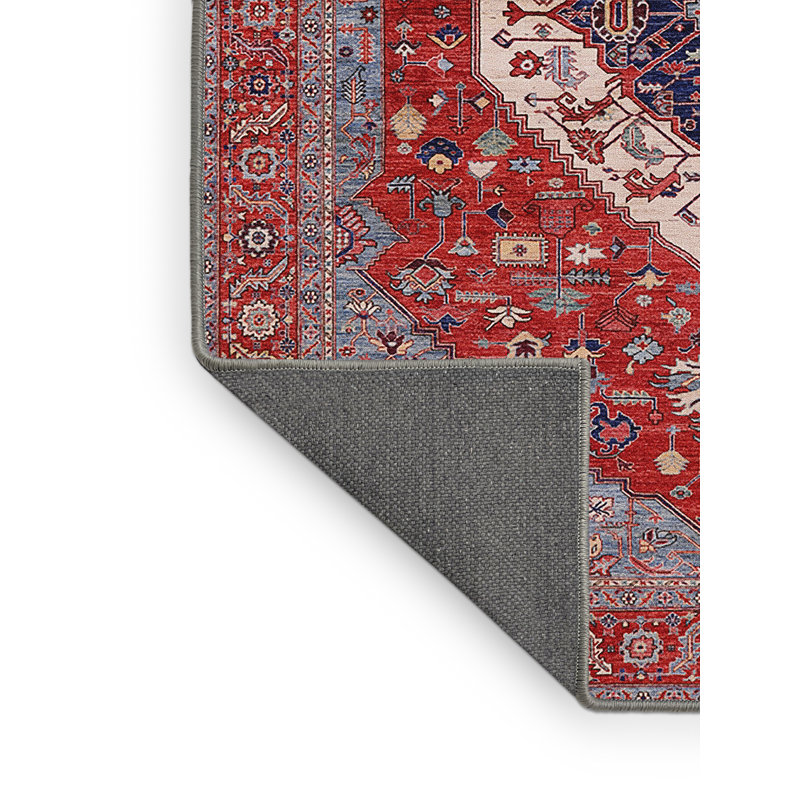 Tapis de style oriental rouge, Rectangle 2 pi x 4 pi
