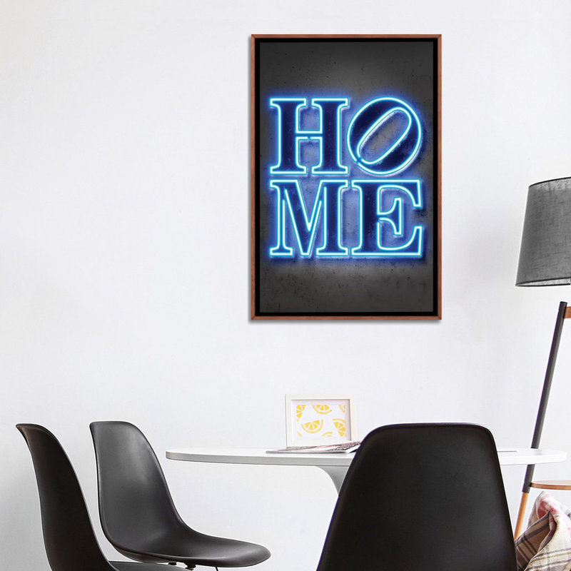 "Home" par Octavio Mielu-impression d’art textuel, Cadre bois classique, Pas de tapis, H 40 po x l 26 po x P 1,5 po