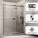 56"-60"W x 76" H Reversible Frameless Single Sliding Shower Door With 3/8"Clear Tempered Glass