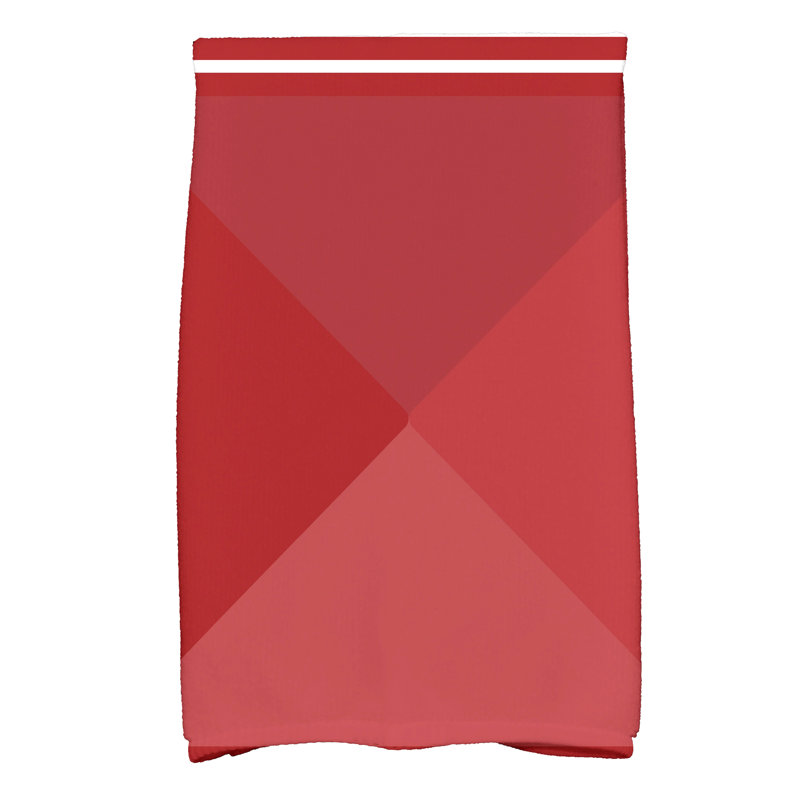Serviette brodée rouge