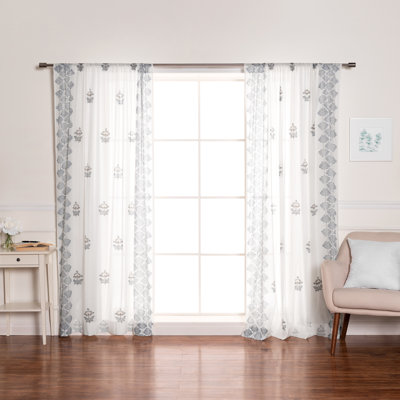 Rideaux transparents avec passe-tringle Landrum
