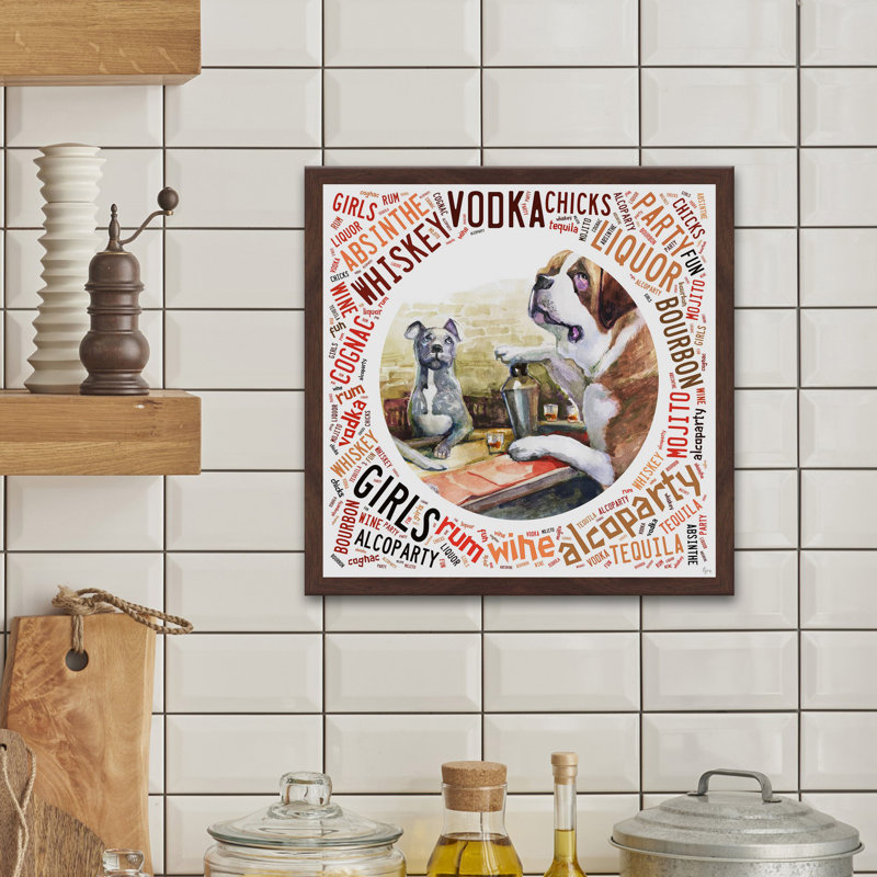 «At the Bar», reproduction d'art encadrée, H 12 po x l 12 po x P 1,5 po