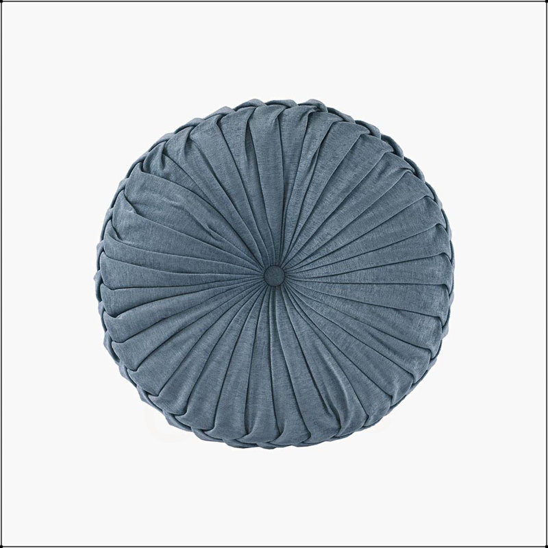 Poly Chenille Round Floor Pillow Cushion, 46 cm H x 30 cm W