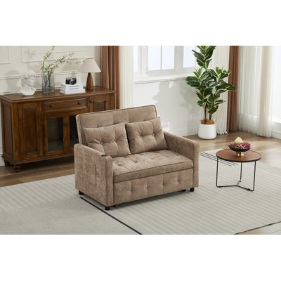 3-In-1 Convertible Sleeper Chair Bed With USB Ports And Side Pocket, Ideal For Multiple Living Spaces And Comfortable Relaxation