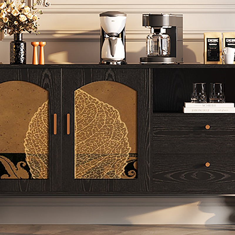 59.1'' Multi-functional  Sideboard, Black/Brown