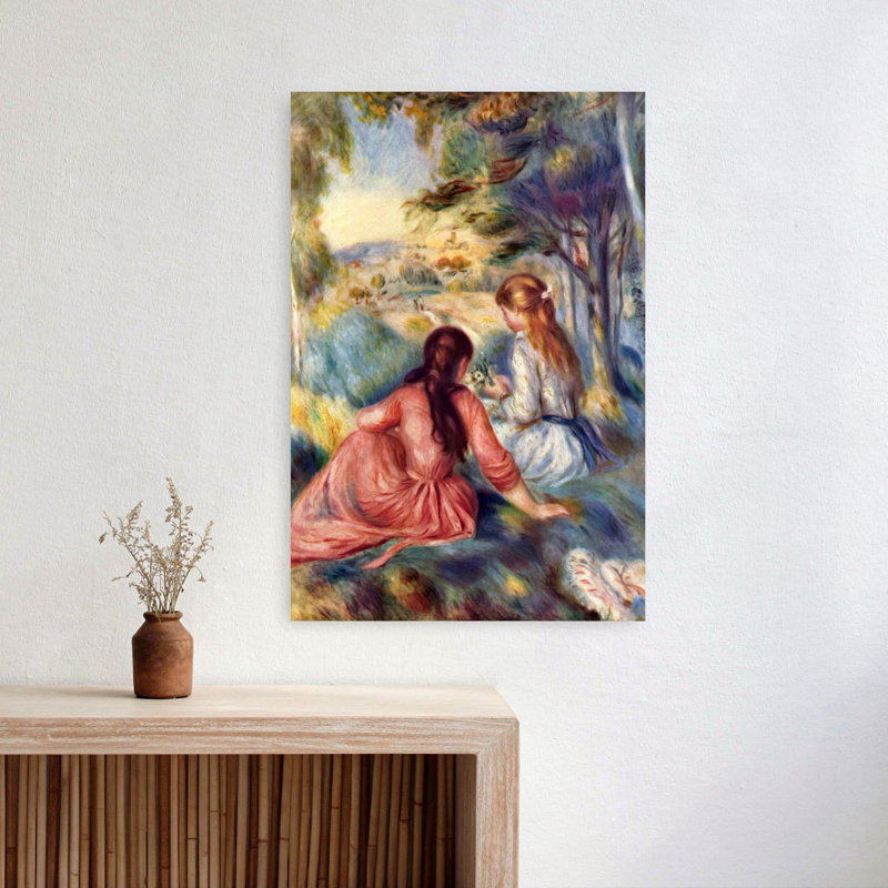 In The Meadow Classic Abstract Contemporary Landscape Nature Wall Art Print by Pierre-Auguste Renoir - Wrapped Canvas Print