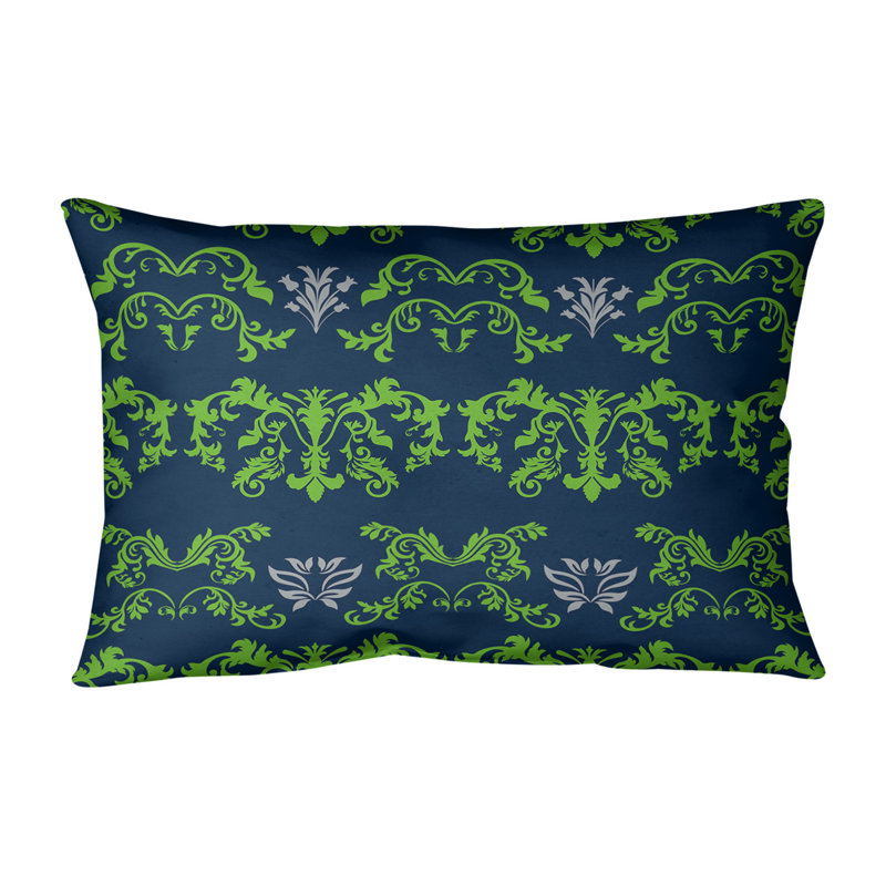 Housse de coussin Football Baroque, Faux lin, Vert action / bleu marine / gris loup