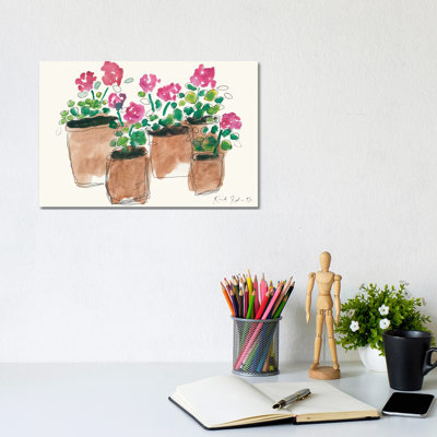 Geranium Sunday by Kait Roberts - Wrapped Canvas Print