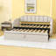 CanapÃ©-lit double rembourrÃ© avec lit gigogne double escamotable et ports USB-983783387