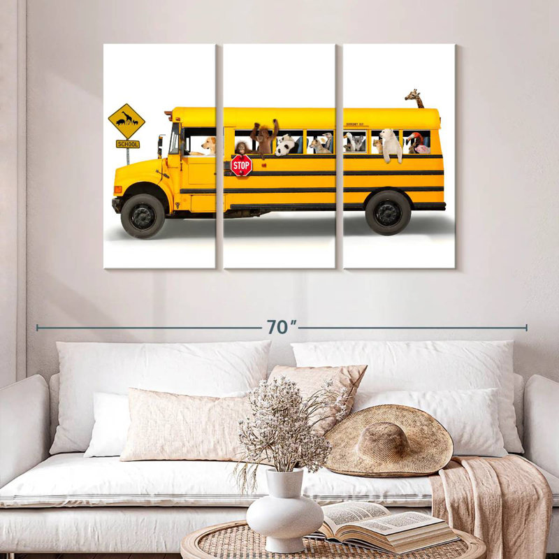 School Bus, 28" H x 45" W