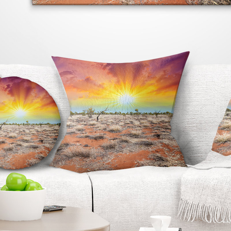 Coussin paysage magnifique, 18 po x 18 po, Coussin décoratif