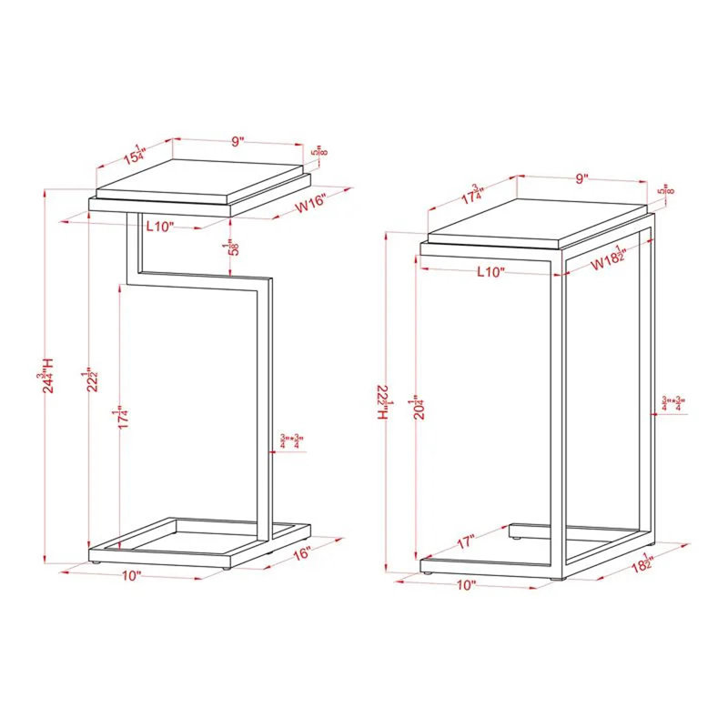 Kirstie Nesting Tables, Black