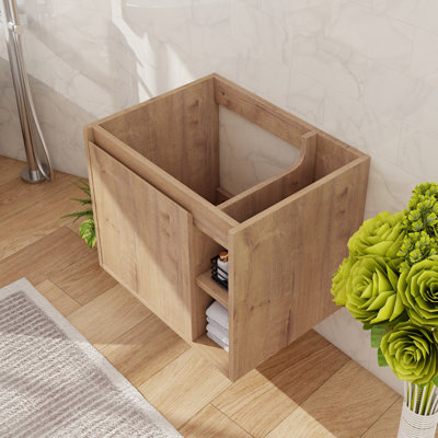 24" Wall Mounted Bathroom Vanity Base With 1 Door And 1 Shelf