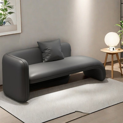 Chaise longue en cuir griffé de style minimaliste
