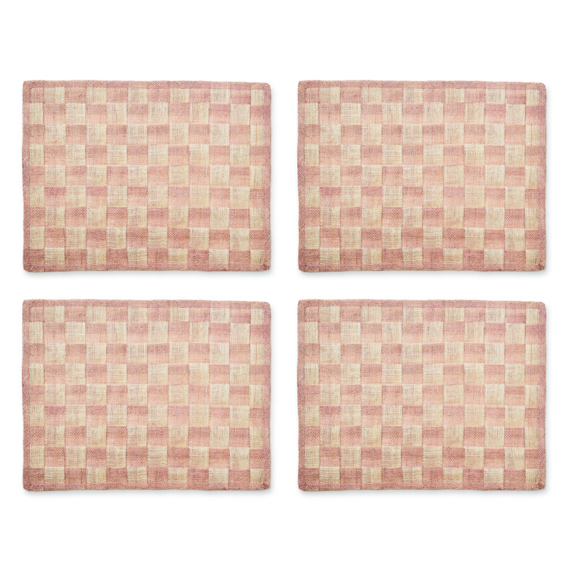 Sinamay Placemats, Set Of 4, Pink