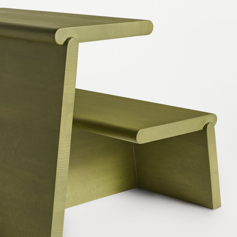 Jut Solid Wood End Table, Loden