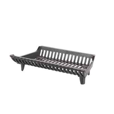 22" Heavy-Duty Cast Iron Fireplace Grate with 2" Clearance
