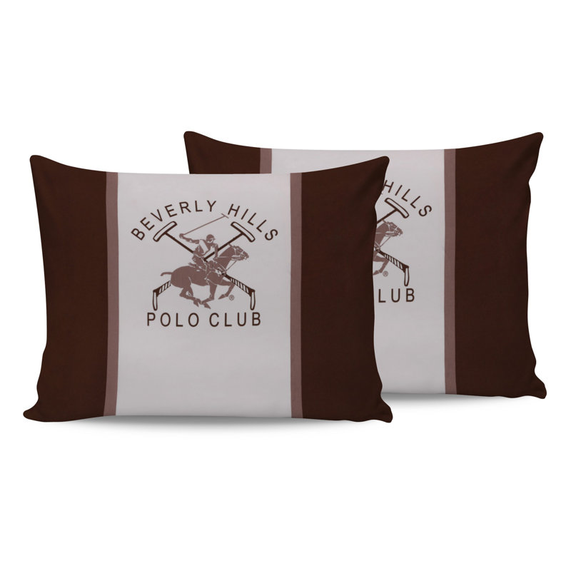 Taie d'oreiller 100% coton Bhpc, Brun / blanc