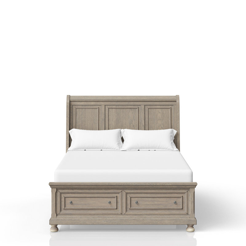 Grand lit de rangement gris antique, Grand lit