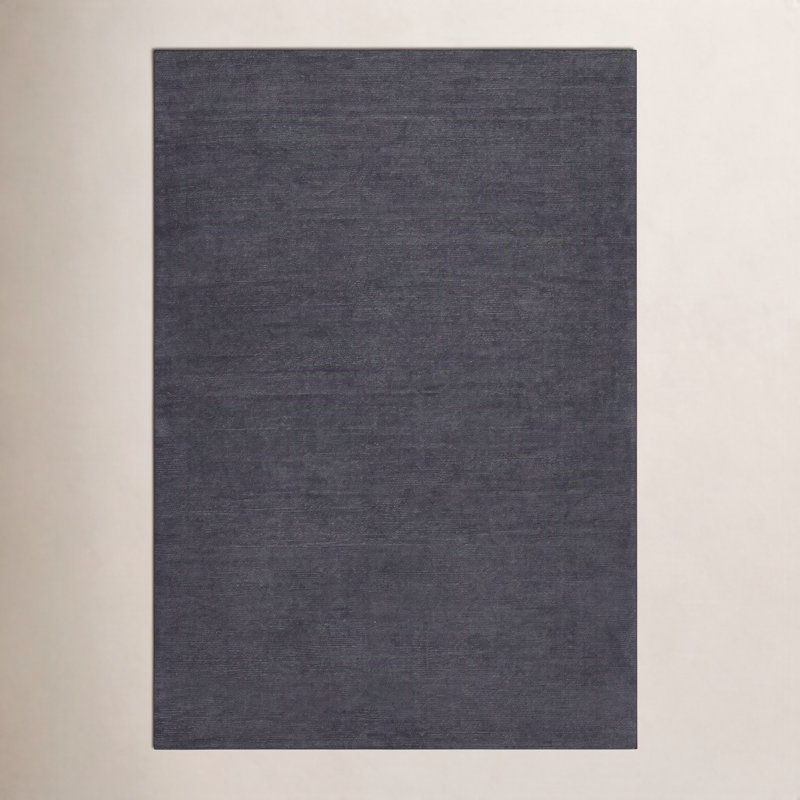 Tapis gris anthracite en laine Crowe, Rectangle 8 pi x 11 pi
