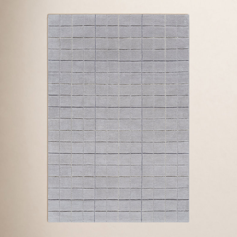 Mallory Gray Hand Tufted Area Rug, Rectangle 5' x 8'