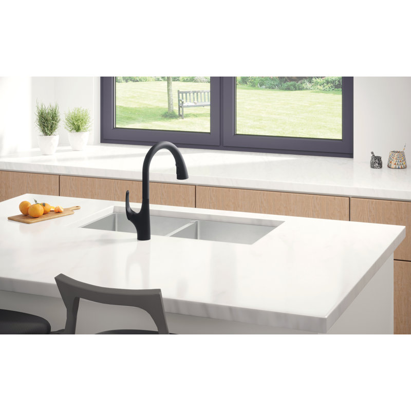 Pull Down Single Handle Kitchen Faucet, Black