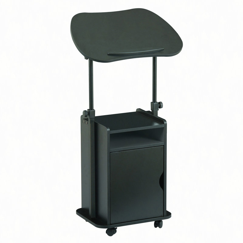 Chariot pour ordinateur portable ajustable avec rangement