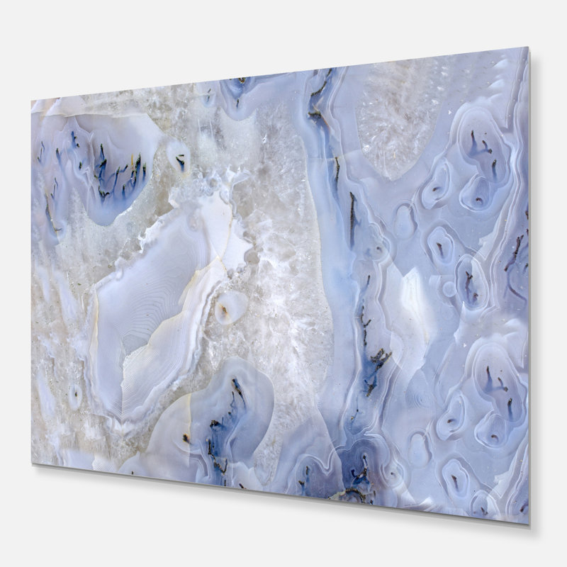 Agate Stone - impression abstraite, Métal métal, H 34 po x l 44 po x P 1,5 po