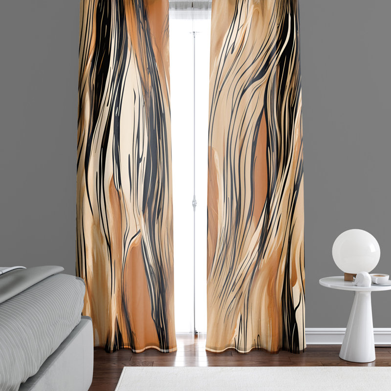 Dulach Semi Sheer Curtain Pair, 40" W x 52" L