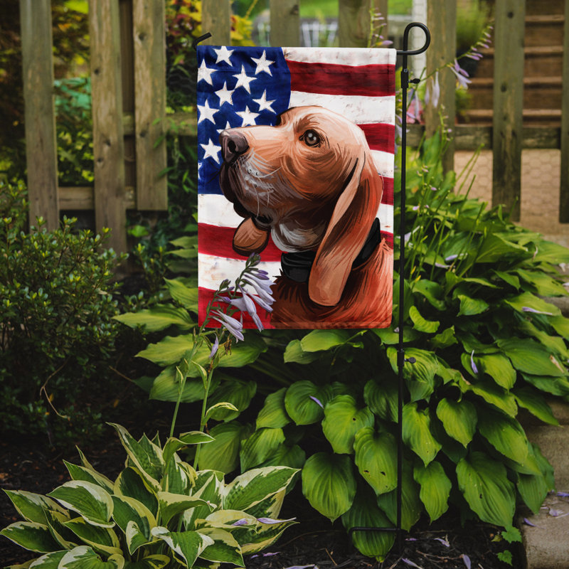 Polyester à 2 côtés 15 x 11 po drapeau de jardin, Sabueso espagnol