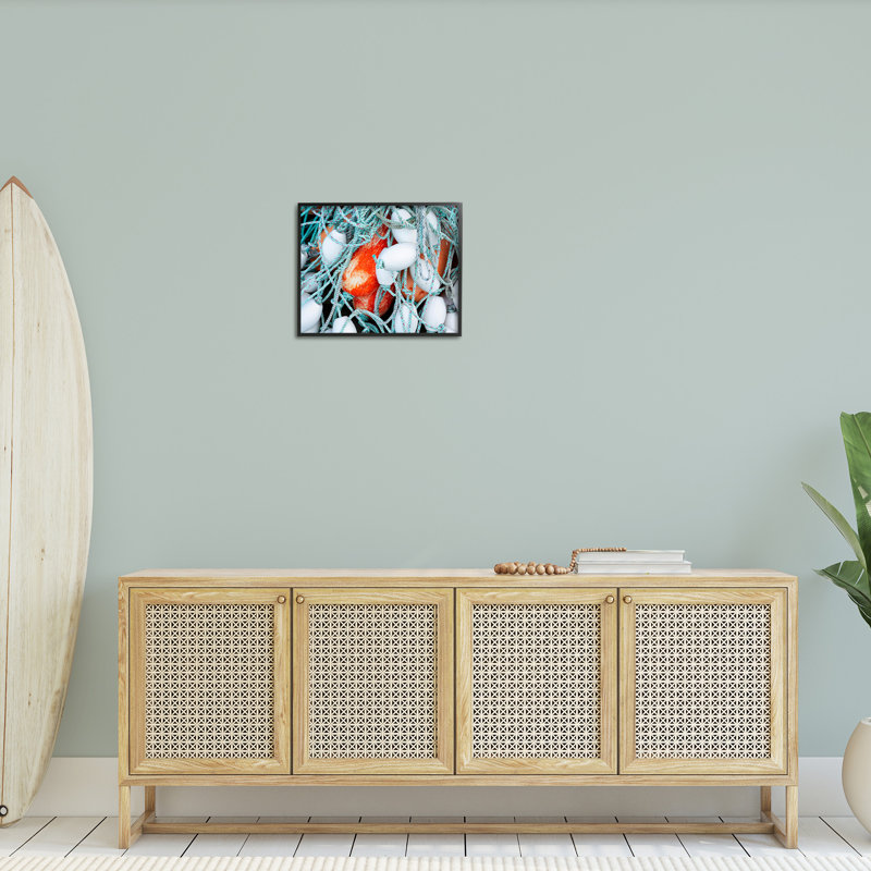 Bc-608_FG " Fishing Lines And Bobbers " by Richard Wong, 16" H x 20" W, Midnight Black Framed Giclee