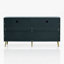 Buffet de luxe, crédence de rangement ronde à 4 portes en relief, console de vestibule moderne avec poignées en métal