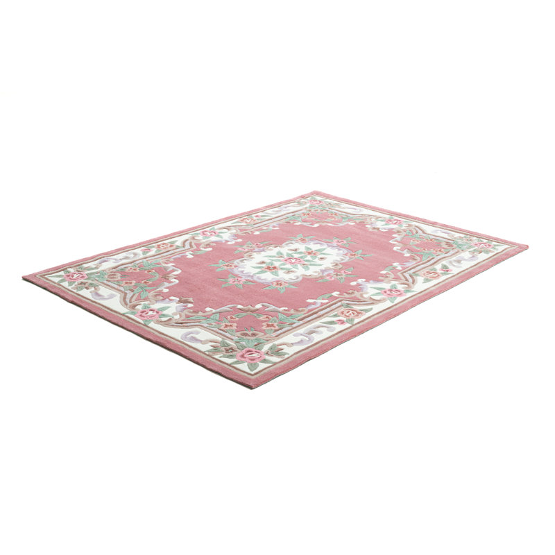 Handmade Costilla Rug In Pink, Rectangular 190 x 290cm