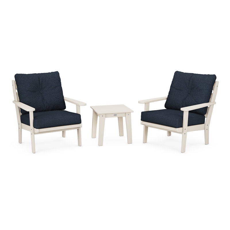 Ensemble de chaises 3 pièces POLYWOOD x Sol 72, Indigo marin, Sable