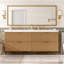 Meuble-lavabo double 59,3 po avec comptoir en SMC, armoire en panneau de fibres à densité moyenne peint, tiroirs à fermeture en douceur, solution de rangement murale moderne