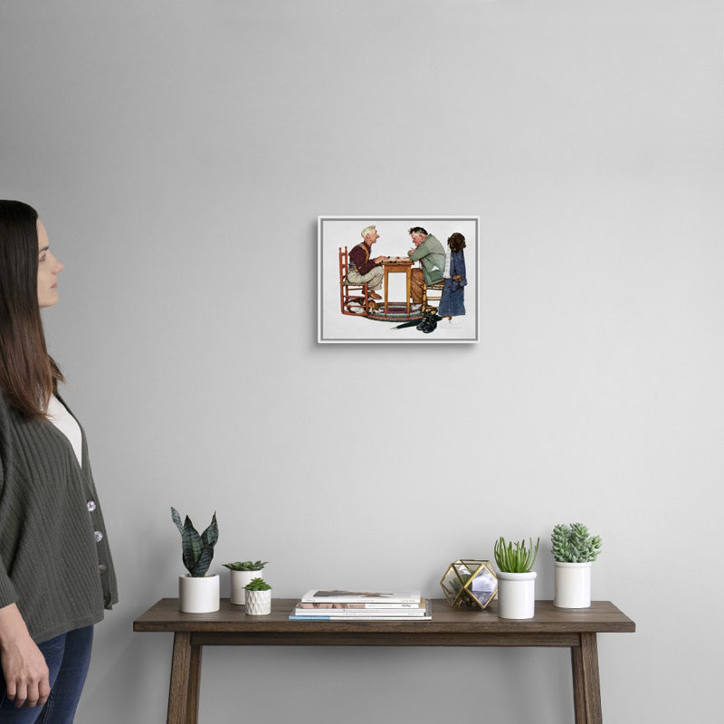"Norman Old Rockwell", art mural sur toile, Cadre flottant blanc, H 13 po x l 16 po x P 1,75 po