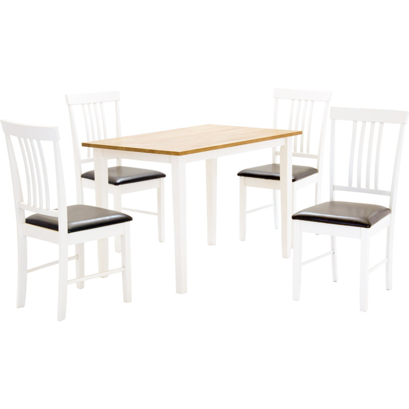 Wallkill 4 -Person Solid Wood Dining Set, White