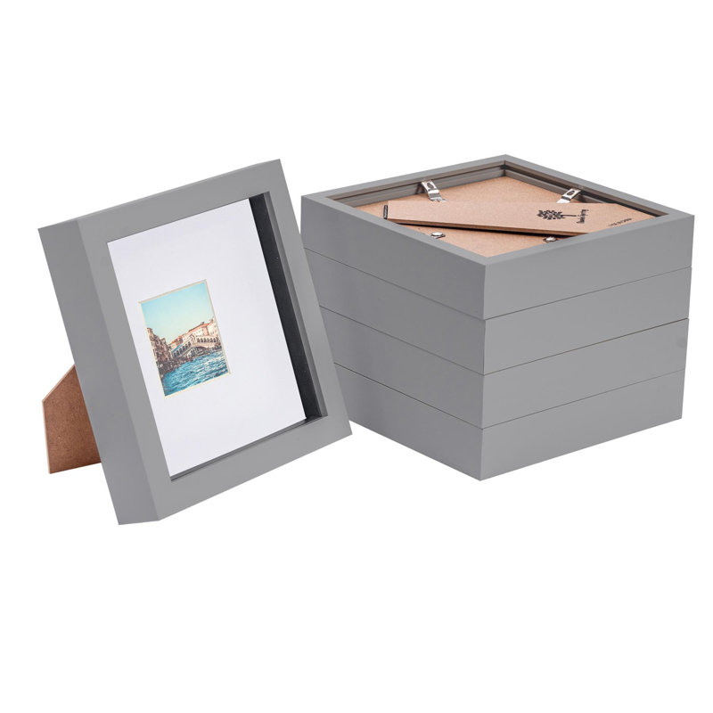 3D Box Photo Frames Mount, White, 3" x 3"