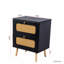 Table de chevet 2 tiroirs en rotin