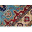 Tapis bleu / beige en laine noué à la main à motif oriental fabriqué à la main 5 pi 8 po x 8 pi Madeeha