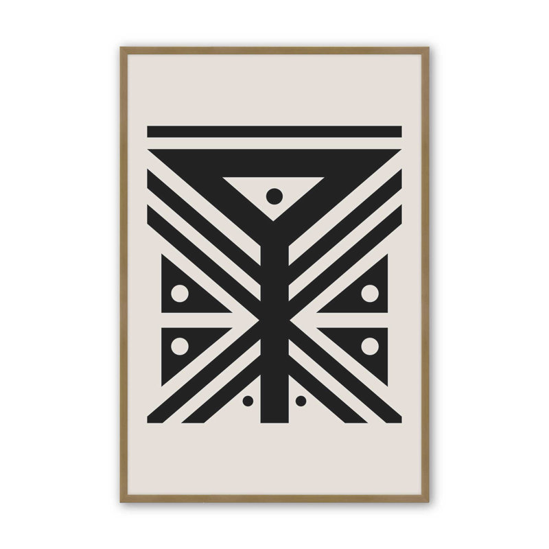 Impression de motifs tribaux modernes, H 17,25 po x l 13,25 po, Or brossé