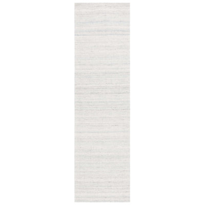 Msr9675 Wilton Martha Stewart Hand Woven Wool Cotton Geometric Rug in Light Blue/Ivory
