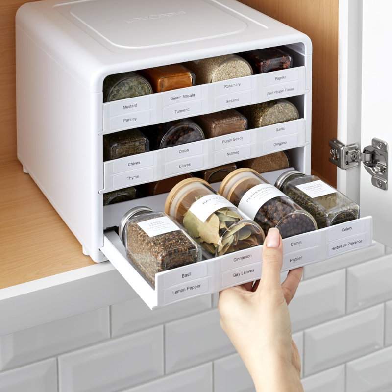  Customizable Pull-Out Shelf Organizer - Expandable Spice Rack For Easy Access