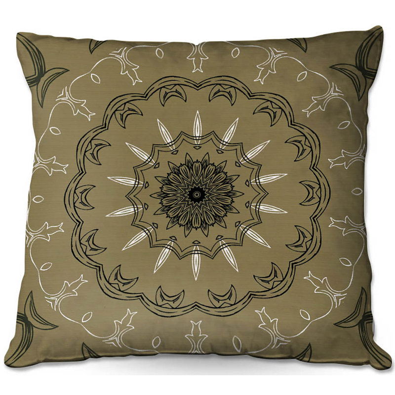 Coussin décoratif de canapé carré 1 olive, 16 po x 1 po