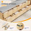 Structure de lit en bois avec banc de rangement intégré au pied de lit, 4 tiroirs, tête de lit couleur bois naturel-2130104443-2130104447